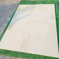 Fossil Mint Smooth Sandstone 600x900 Sawn Edged Paving Slabs