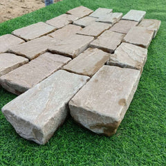 Rippon Buff Tumbled Sandstone 100X200 Block Setts