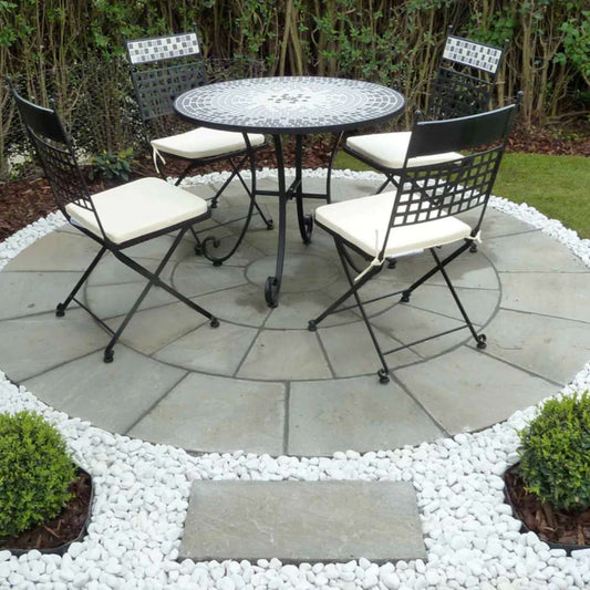 Kandla Grey Smooth Sandstone 4.0m Paving Circle Excluding SOK
