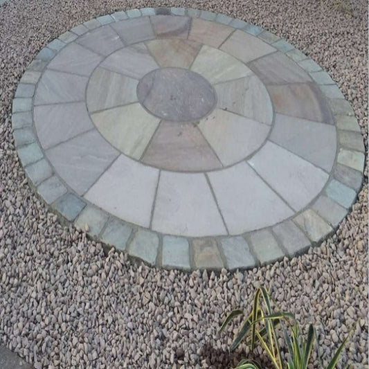 Rippon Buff Riven Sandstone 2.4m Paving Circle Excluding SOK