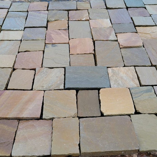 Rippon Buff Tumbled Sandstone Paving Setts
