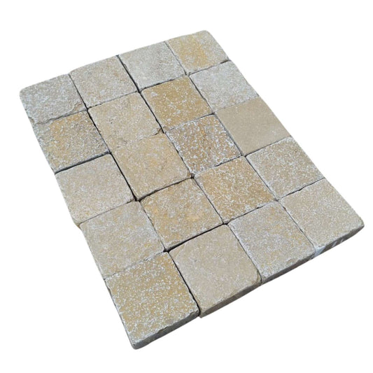 Tandur Yellow Tumbled Sandstone 100X100 Square Setts