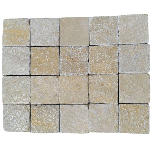 Tandur Yellow Tumbled Sandstone 100X100 Square Setts
