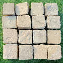 Fossil Mint Riven Sandstone 100X100 Square Setts