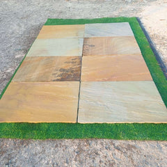 Fossil Mint Riven Sandstone 600x900 Paving Slabs