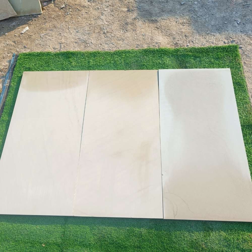 Beige Smooth Sandstone 600x1200 Sawn Edged Paving Slabs