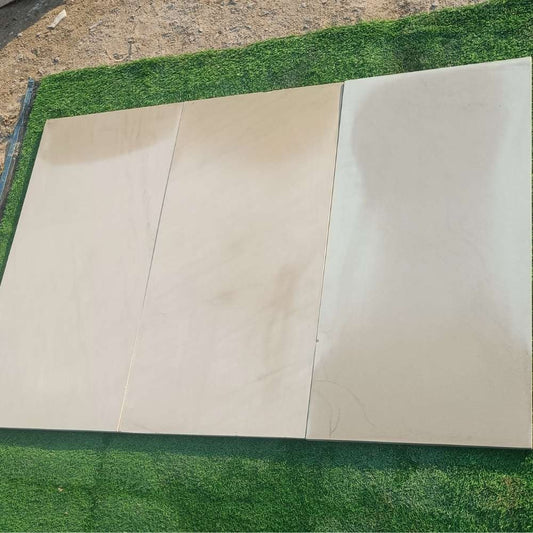 Beige Smooth Sandstone 600x1200 Sawn Edged Paving Slabs