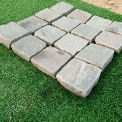 Kandla Grey Tumbled Sandstone 100X100 Square Setts