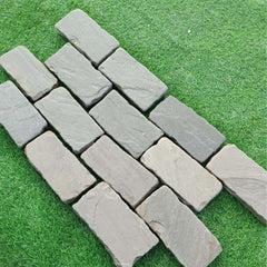 Kandla Grey Tumbled Sandstone 100X200 Block Setts