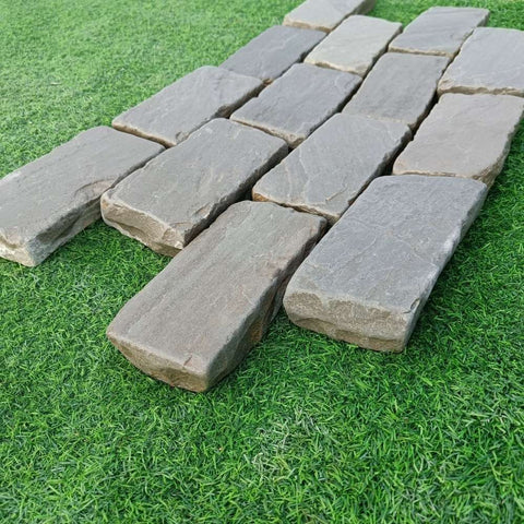 Kandla Grey Tumbled Sandstone 100X200 Block Setts