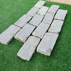 Kandla Grey Tumbled Sandstone 100X200 Block Setts