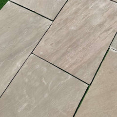 Raj Green Riven Sandstone 600x900 Paving Slabs