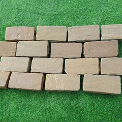 Raj Green Tumbled Sandstone 100X200 Block Setts