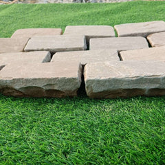 Raj Green Tumbled Sandstone 100X200 Block Setts