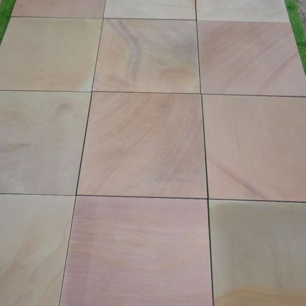 Rippon Buff Smooth Sandstone 600x600 Sawn Edged Paving Slabs