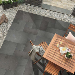 Dove Grey Riven Limestone Mixed Patio Sawn Edged Paving Slabs