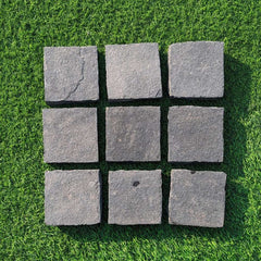 Kota Black Riven Limestone 100X100 Square Setts