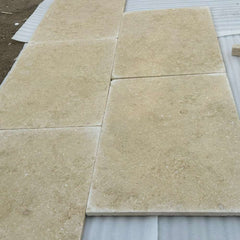 Sahara Beige Tumbled Limestone 600x900 Paving Slabs