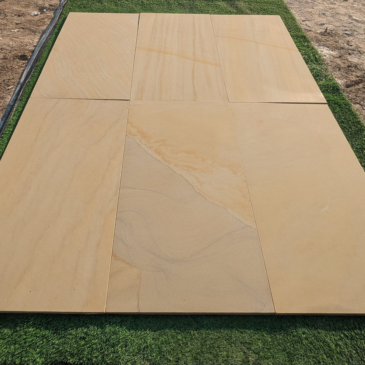 Fossil Mint Smooth Sandstone 600x1200 Sawn Edged Paving Slabs