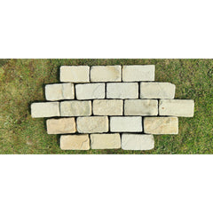 Fossil Mint Tumbled Sandstone 100X200 Block Setts