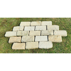 Fossil Mint Tumbled Sandstone 100X200 Block Setts