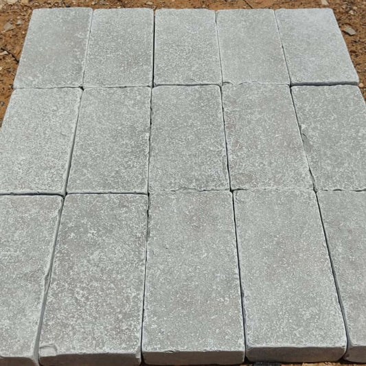 Tandur Grey Tumbled Sandstone 100X200 Block Setts