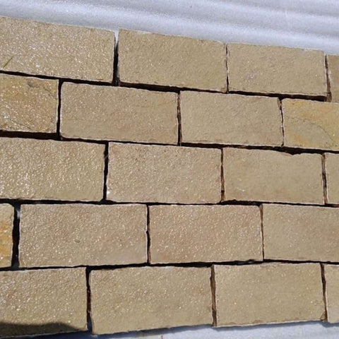 Tandur Yellow Riven Limestone 100X200 Block Setts – The Stonemart Ltd