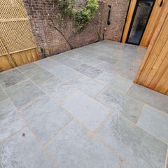 Kota Blue Riven Limestone 600x900 Sawn Edged Paving Slabs