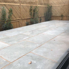 Kota Blue Riven Limestone 600x900 Sawn Edged Paving Slabs